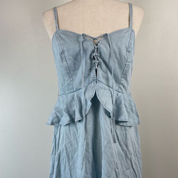 Guess Light Blue Lyocell Midi Dress Size M EUC - Picture 2 of 9